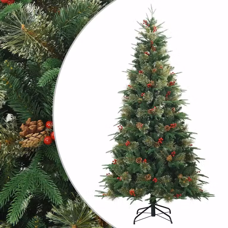 Árbol de Navidad artificial con ramas articuladas vidaXL, color verde, Altura: 240 cm