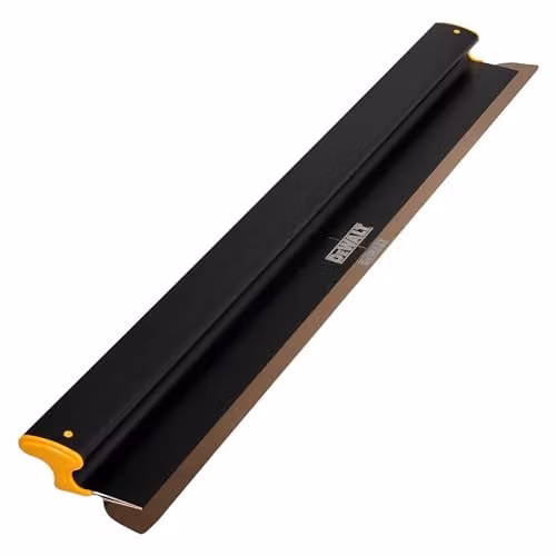 Hoja de desnatado para paneles de yeso DeWalt profesional en aluminio extruido y acero inoxidable, color negro y amarillo