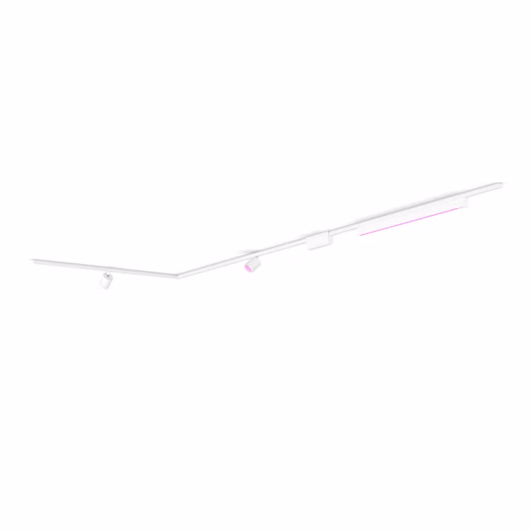 Kit de iluminación Philips Hue Perifo en forma de L con base de techo, 2 focos y 1 barra de luz LED RGB de color blanco