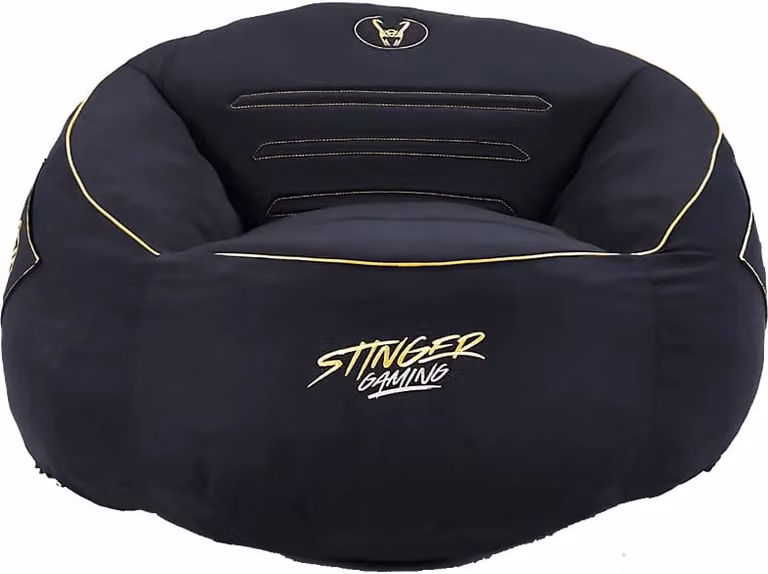Puff gaming Woxter Stinger en color negro con tela hidrófuga y múltiples compartimentos