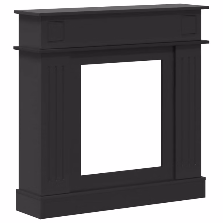 Marco de chimenea moderno vidaXL en color negro, madera, An/P/Al: 102 x 26 x 100 cm