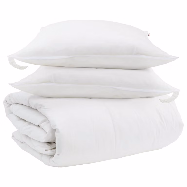Juego de edredón y almohada de 3 piezas vidaXL de plumas y plumón blanco para invierno, An/P/Al: 240 x 220 cm