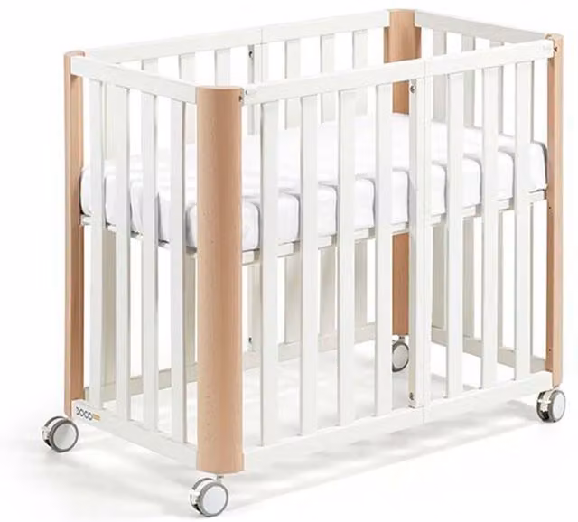 Pack de cuna evolutiva Cotinfant Doco Sleeping PLUS de madera blanca con colchón, An/P/Al: 120 x 60 x 90 cm a 120 x 60 x 60 cm