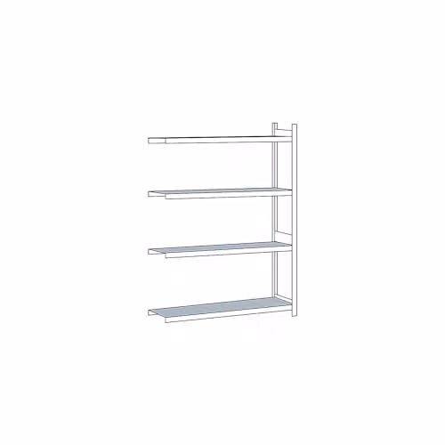 Estantería Schulte de 4 niveles con estantes de acero ajustables en color gris y plata, An/P/Al: 150 x 50 x 250 cm