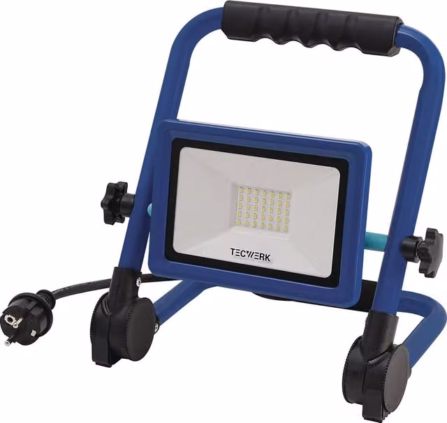 Foco LED de exterior Nordwest Handel AG con sensor de movimiento, 30W y 2200 lm, color azul