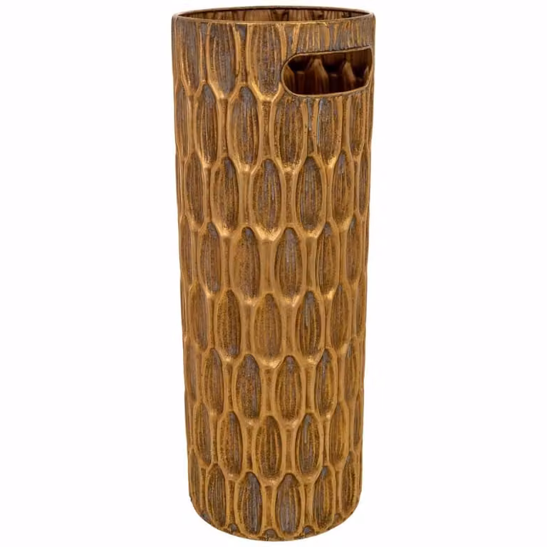 Paragüero de metal dorado Wanderlust deco An/P/Al: 20 x 20 x 55 cm