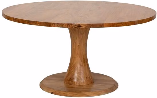 Mesa de comedor redonda de madera de acacia Wanderlust Deco en color marrón