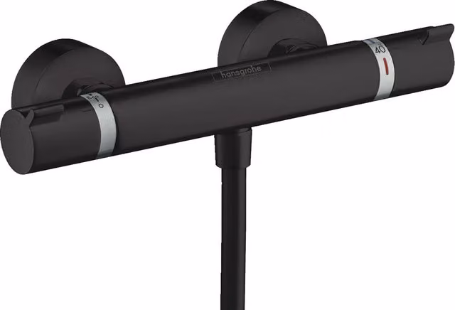 Termostato de ducha Hansgrohe Ecostat con sensor y seguridad, montaje en pared, negro mate