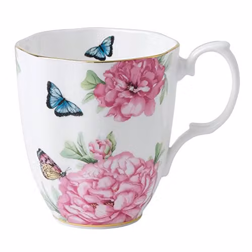 Mug de porcelana Royal Albert Miranda Kerr con diseño floral en color blanco de 0,34 l