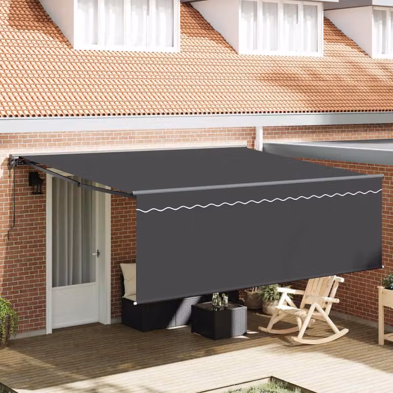 Toldo Semi Cassette Syfax de Aluminio y Poliéster en Color Amarillo y Gris An/P: 350 x 250 cm
