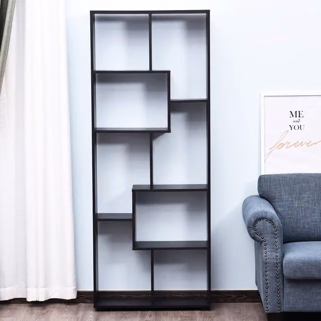 Estantería para libros Homcom de melamina en color negro, An/P/Al: 70 x 24 x 178 cm