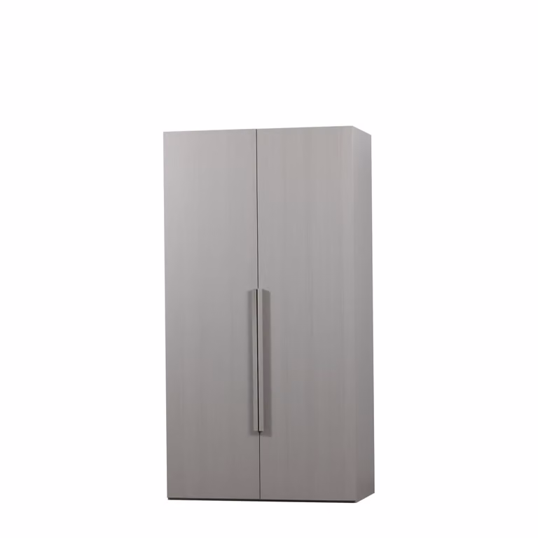 Armario moderno de 2 puertas con cajones integrados en nogal gris, An/P/Al: 110 x 58 x 210 cm