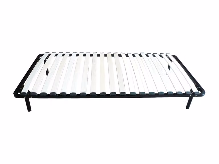 Somier de láminas rígido KALISTA con 19 láminas de madera y estructura metálica negra An/P/Al: 90 x 190 cm