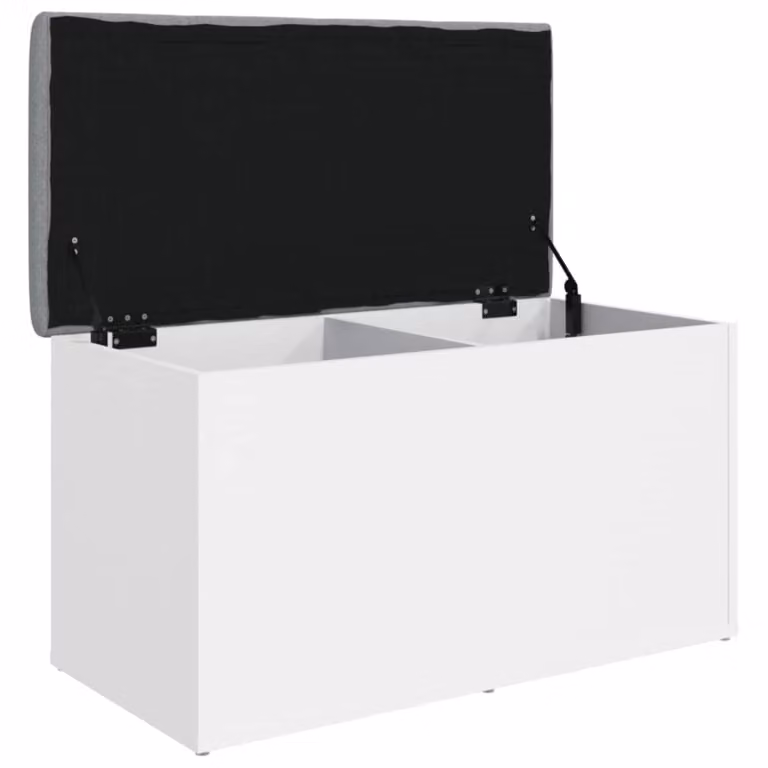 vidaXL Banco de almacenaje para zapatos en MDF color gris y blanco An/P/Al: 110 x 42 x 45 cm