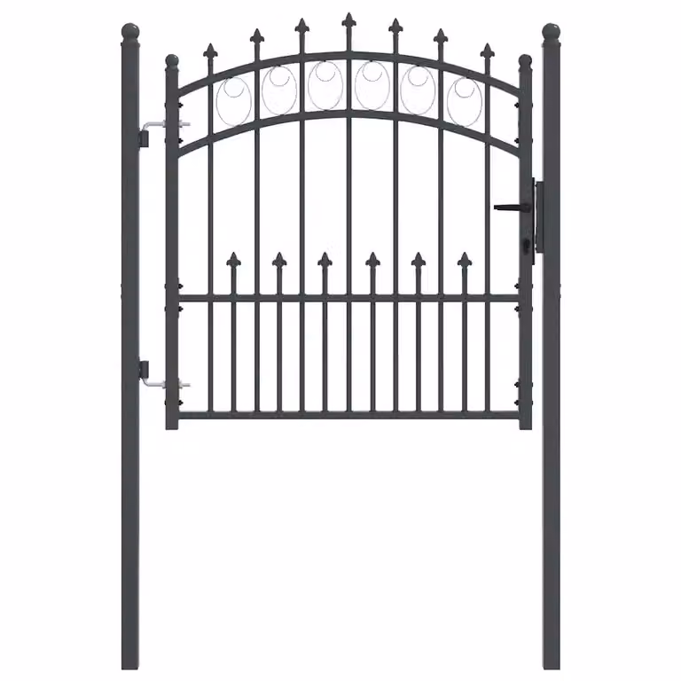 Puerta de cerca con picos EMMEN de vidaXL en color gris, An/Al: 104 x 97 cm