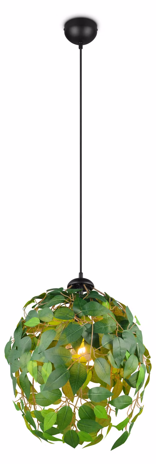 Lámpara colgante LEAVY de RL en verde y negro, diseño moderno de metal y plástico, An/P/Al: 38 x 38 x 150 cm
