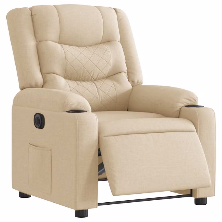 Sillón reclinable eléctrico de tela vidaXL en color beige para salón