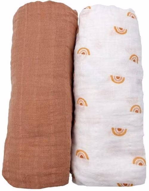 Lote de 2 sábanas ajustables de algodón orgánico Sauthon para bebés con diseño gráfico multicolor y blanco