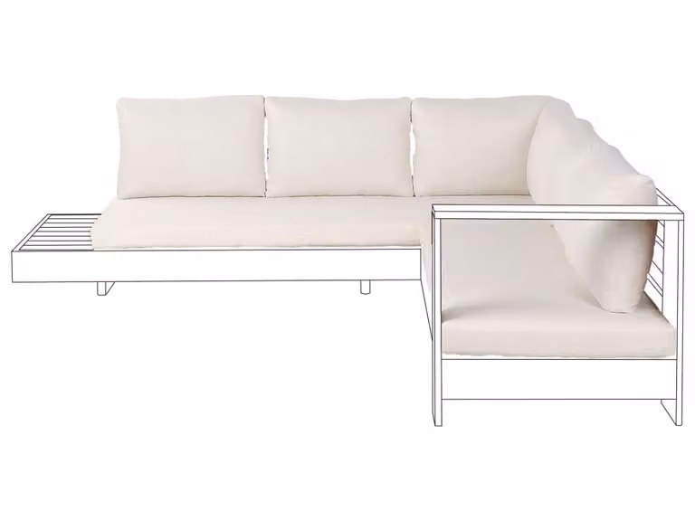 Conjunto de fundas de cojín para exterior Beliani en color blanco y beige de poliéster
