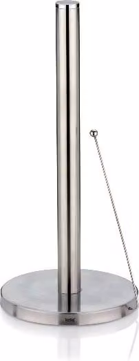 Dispensador de toallas de papel Kela en acero inoxidable plateado con base antideslizante, Altura: 33,5 cm, Diámetro: 15 cm