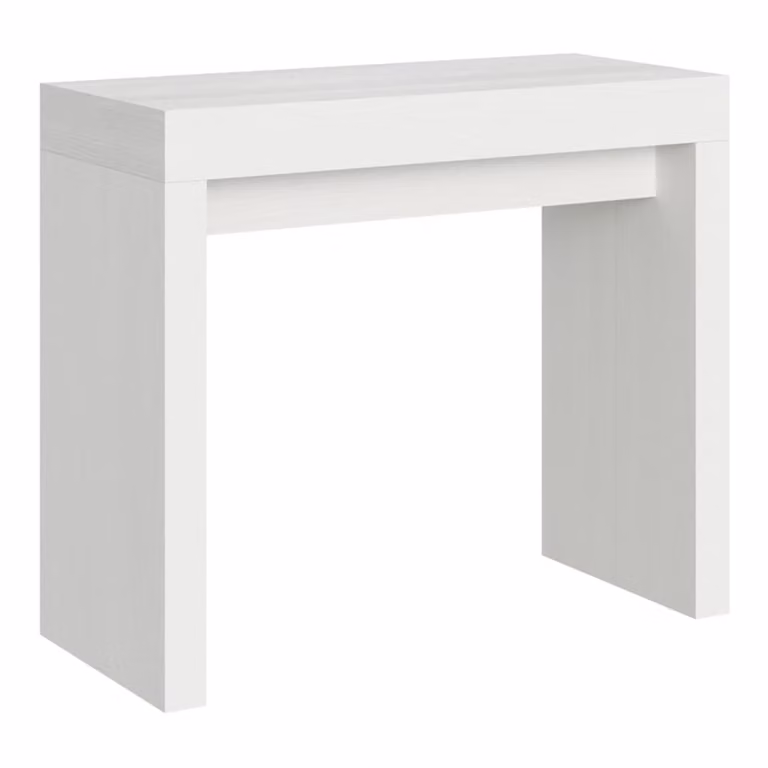 Consola extensible Itamoby en color blanco con efecto fresno para comedor o salón An/P/Al: 90 x 40 x 77 cm