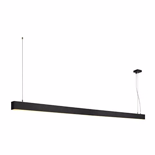 Luminaria de suspensión GLENOS de SLV en color negro, con tecnología LED regulable de 85 W, 5700 lm y luz blanca cálida de 3000 K