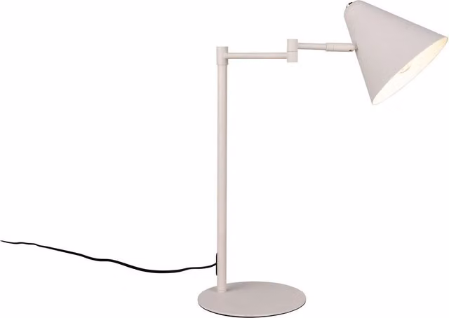 Lámpara de escritorio industrial regulable Cosima de Trio Leuchten en metal gris para oficina o casa con casquillo E14