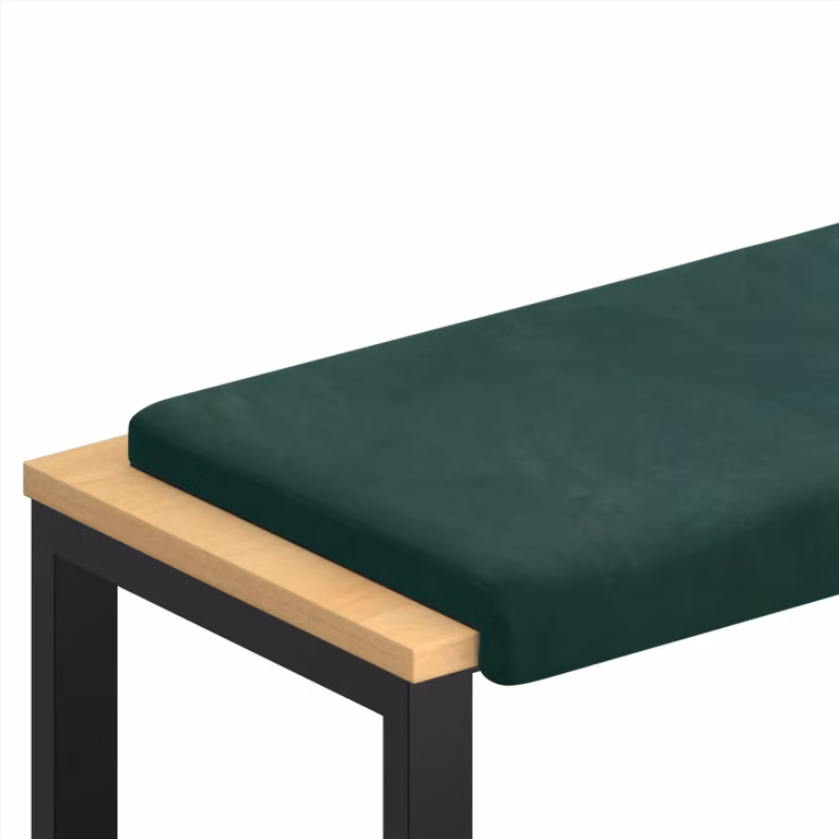 Cojín de banco rectangular de terciopelo vidaXL en color verde con profundidad: 35 cm