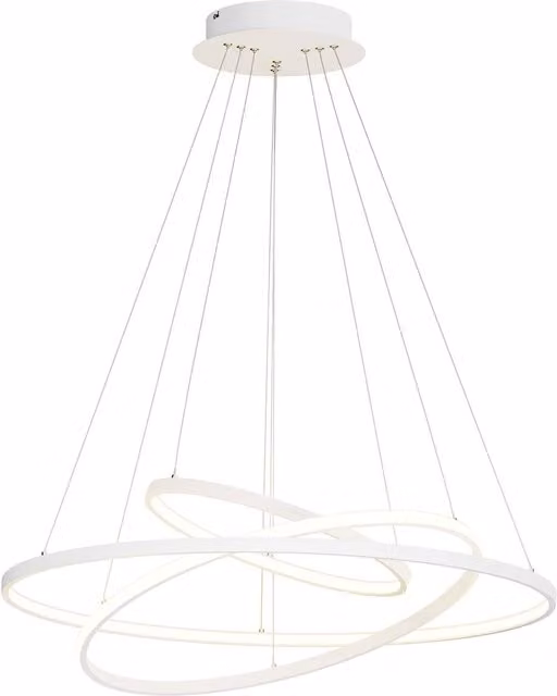 Lámpara colgante LED Ezana de Lucande en color blanco y diseño moderno de metal con regulable de intensidad