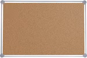 Tablón para chinchetas Maul de corcho y aluminio en color gris y marrón, An/Al: 60 x 90 cm