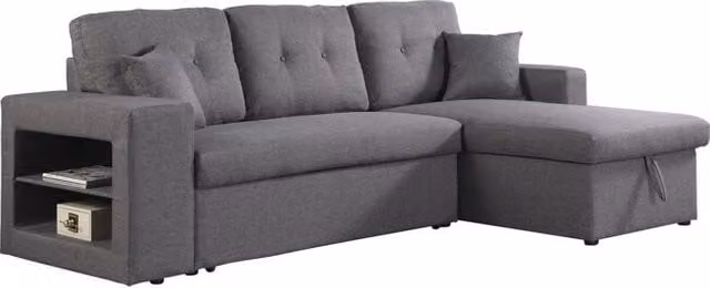 Sofá esquinero convertible y reversible Axel de Habitat en color gris con colchón de 140 x 200 cm