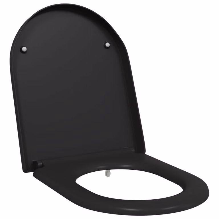 Asiento de WC ovalado vidaXL en color negro de plástico, An/P/Al: 49 x 36 x 4 cm
