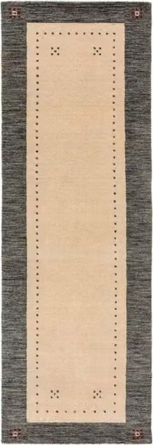 Alfombra de pasillo Benuta de lana moderna en beige y gris, An/P: 80 x 250 cm