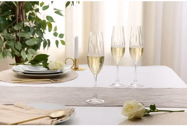 Lote de 6 copas de champán Neva de Atmosphera, cristal transparente, 260 ml