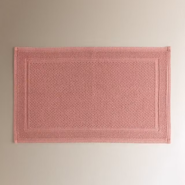 Alfombra de baño Athenas Graccioza de algodón color rosa de 80 x 50 cm