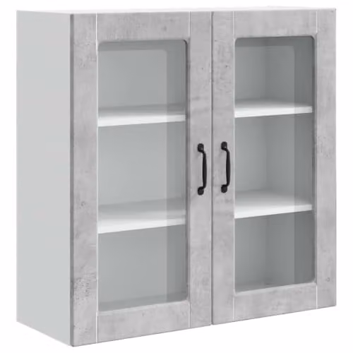 Armario de cocina moderno de pared Helloshop26 en color gris y marrón, fabricado en madera y MDF con puertas batientes, An/P/Al: 80 x 31 x 80 cm
