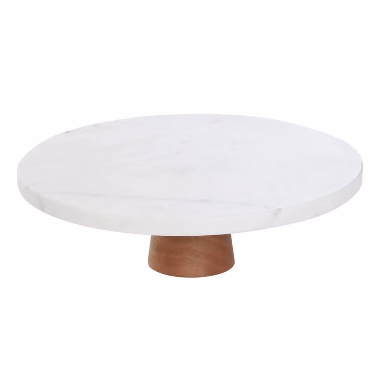 Soporte para pasteles redondo de mármol multicolor WellHome, Diámetro: 25 cm, Altura: 8 cm