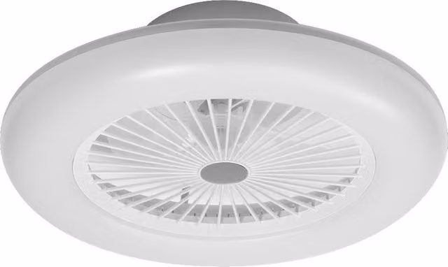 Ventilador de techo redondo Ledvance Smart+ WiFi con LED regulable y mando a distancia en color blanco de 74 W