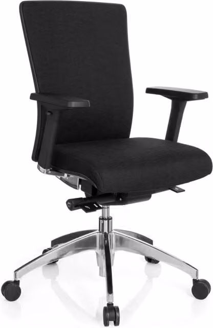 Silla de oficina ergonómica profesional Astra Base de la marca Astra en color negro con tapizado de tela y estructura metálica para oficina o casa