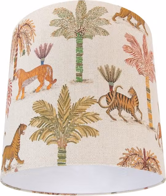 Pantalla de lámpara infantil Qazqa de tela con estampado étnico multicolor, forma cilíndrica y diámetro: 40 cm, compatible con casquillo E27