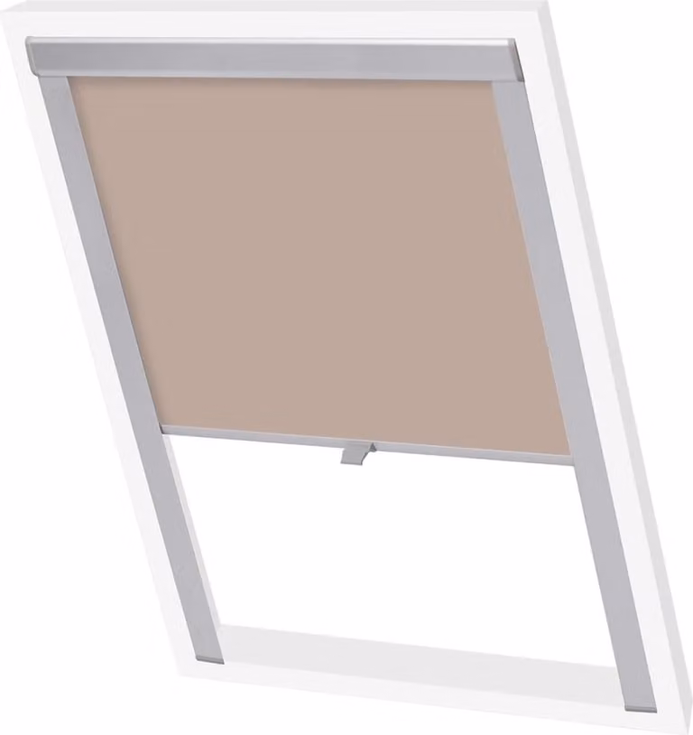 Persiana opaca enrollable Syfax beige con aislamiento térmico de poliéster