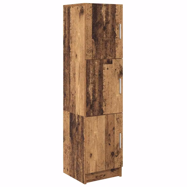 Aparador alto de madera recuperada vidaXL en color marrón con puertas batientes An/P/Al: 31.5 x 32 x 122.5 cm