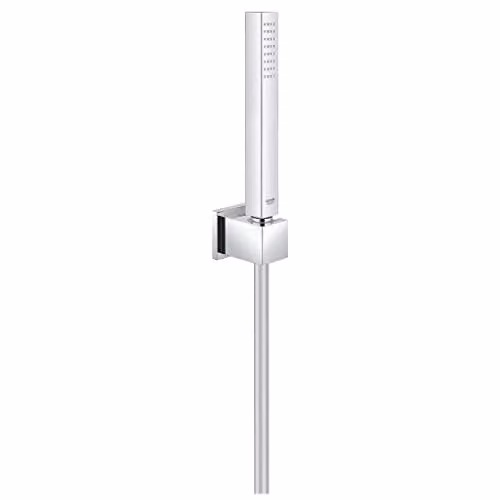Conjunto de ducha Grohe Euphoria Cube con alcachofa rectangular y mando de mano, acabado cromado plata, con sistema antical, montaje en pared