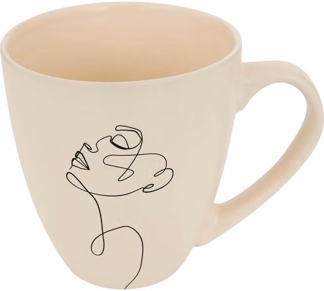 Taza Face Atmosphera en color beige de cerámica, An/P/Al: 14,7 x 10,8 x 11,8 cm