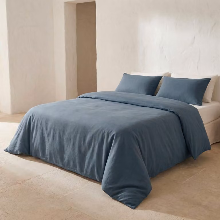Juego de funda nórdica y fundas de almohada GAMUSI de 100% algodón en color azul, An/P/Al: 240 x 220 cm con fundas de 45 x 85 cm