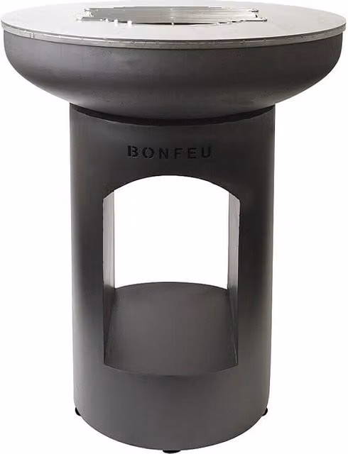 Chimenea de leña exterior Bonfeu Bonbiza Open negra de acero, Diámetro: 80 cm
