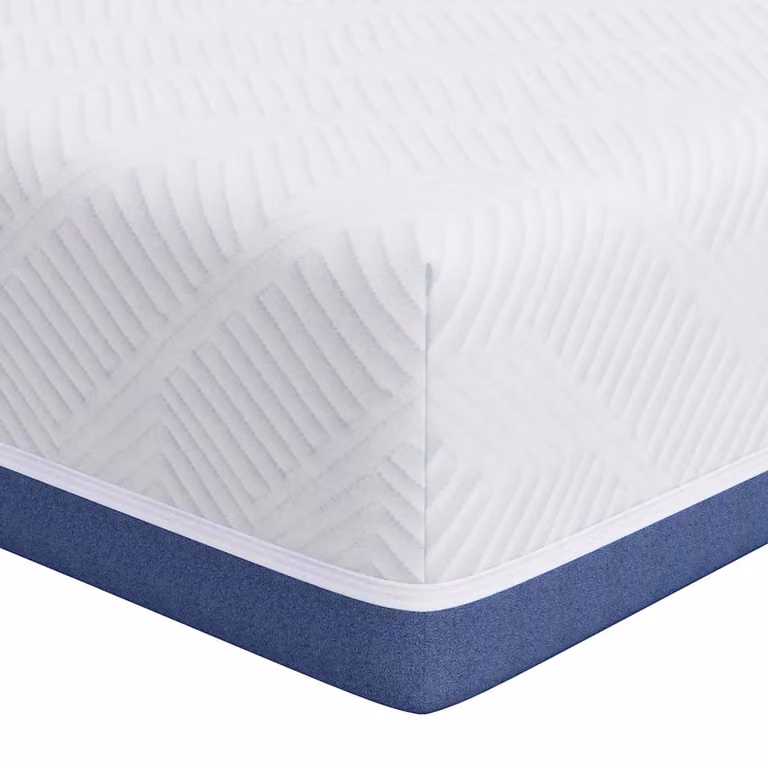 Colchón vidaXL con gel y tela Jacquard en azul y blanco, An/P: 80 x 200 cm