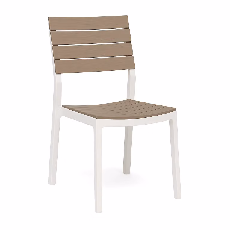 Silla de exterior Keter Harmony beige, apilable y resistente a los rayos UV