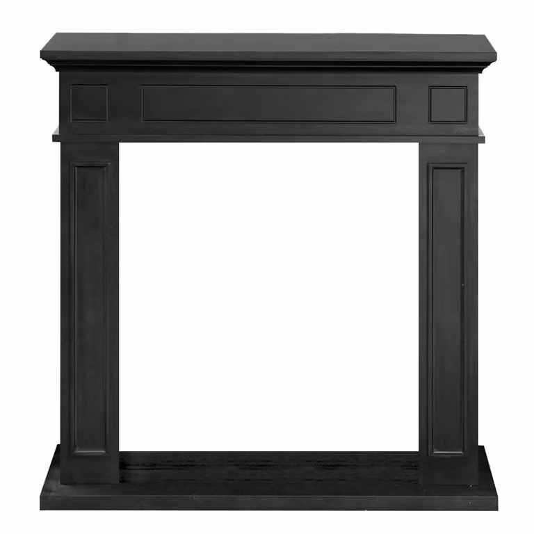 Marco de chimenea Divina Fire de madera en color negro, An/P/Al: 89,5 x 90,5 x 28 cm