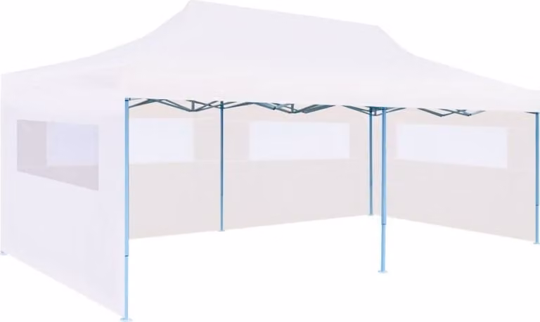 Carpa de fiestas plegable Syfax con paredes laterales y ventanas en acero y blanco An/P/Al: 6 x 3 x 3,15 m
